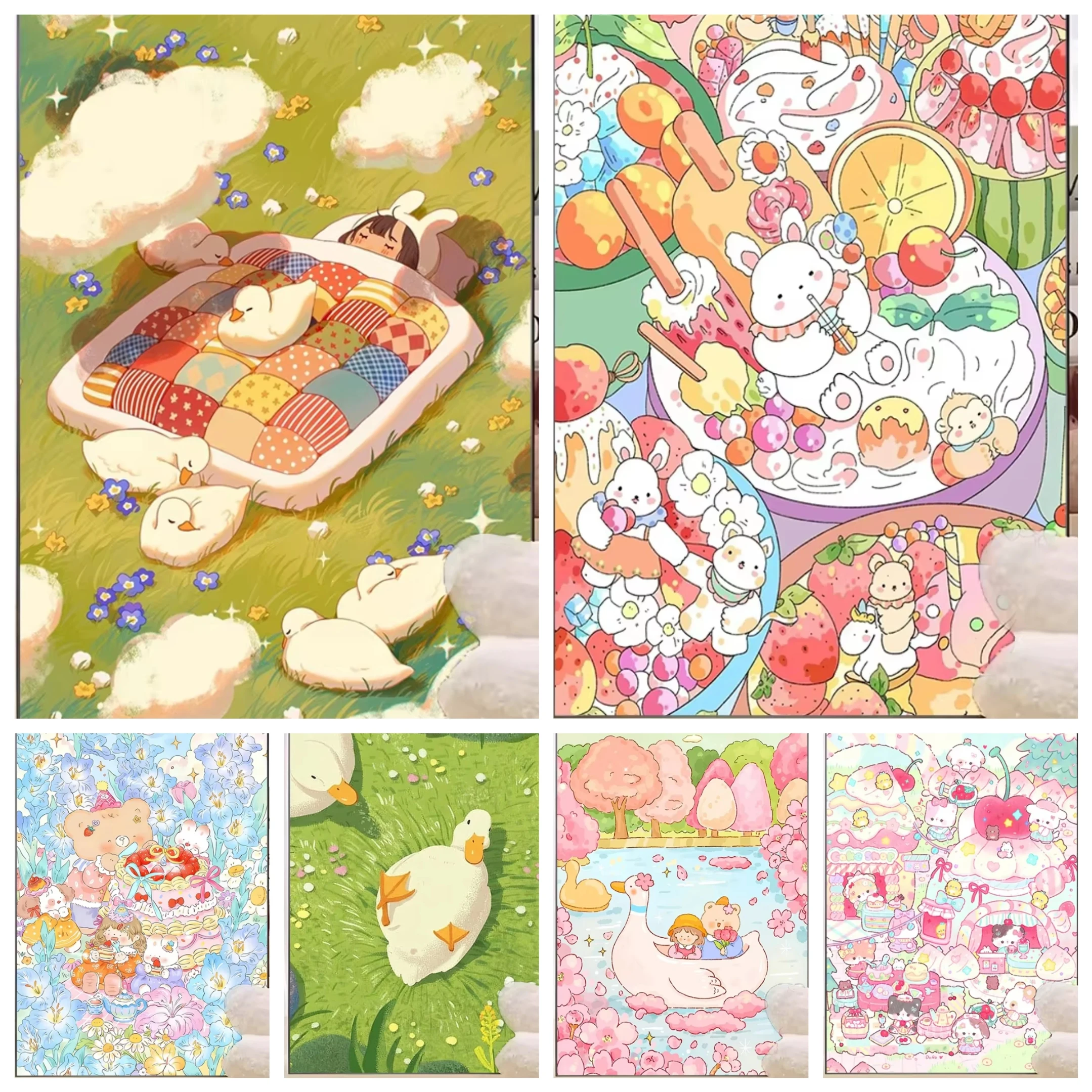 Cute Cartoon Diamond Art Beliebtes Kristall-Quadrat DIY Kreuzstich-Stickerei-Set Ente Neuerscheinung Heimdekoration