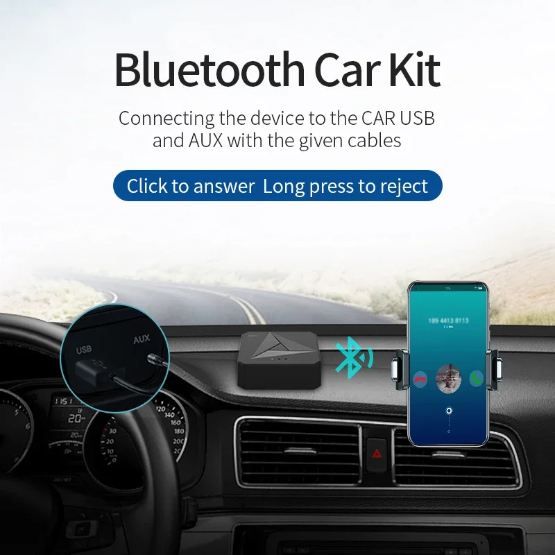 Bluetooth 5.4 Receiver Transmitter 3.5mm AUX Jack RCA Music Wireless Audio Adapter Handsfree Call Mic NFC Car Kit For TV Auto ON