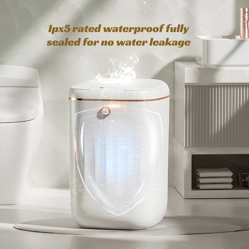 

Умный сенсорный мусорный бак, автоматическая мусорная корзина, бесконтактная корзина большой емкости для дома, ванной комнаты, водонепроницаемый современный контейнер для мусора