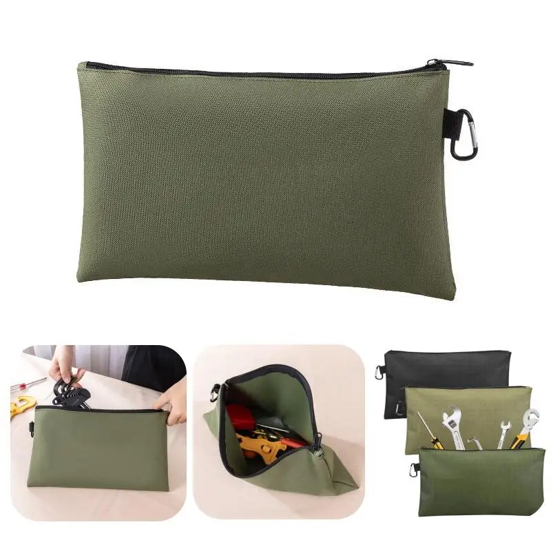

Multipurpose Storage Tool Pouches Premium Tool Bag With Zipper And Carabiner For Camping Woodworking Electrician Gardening