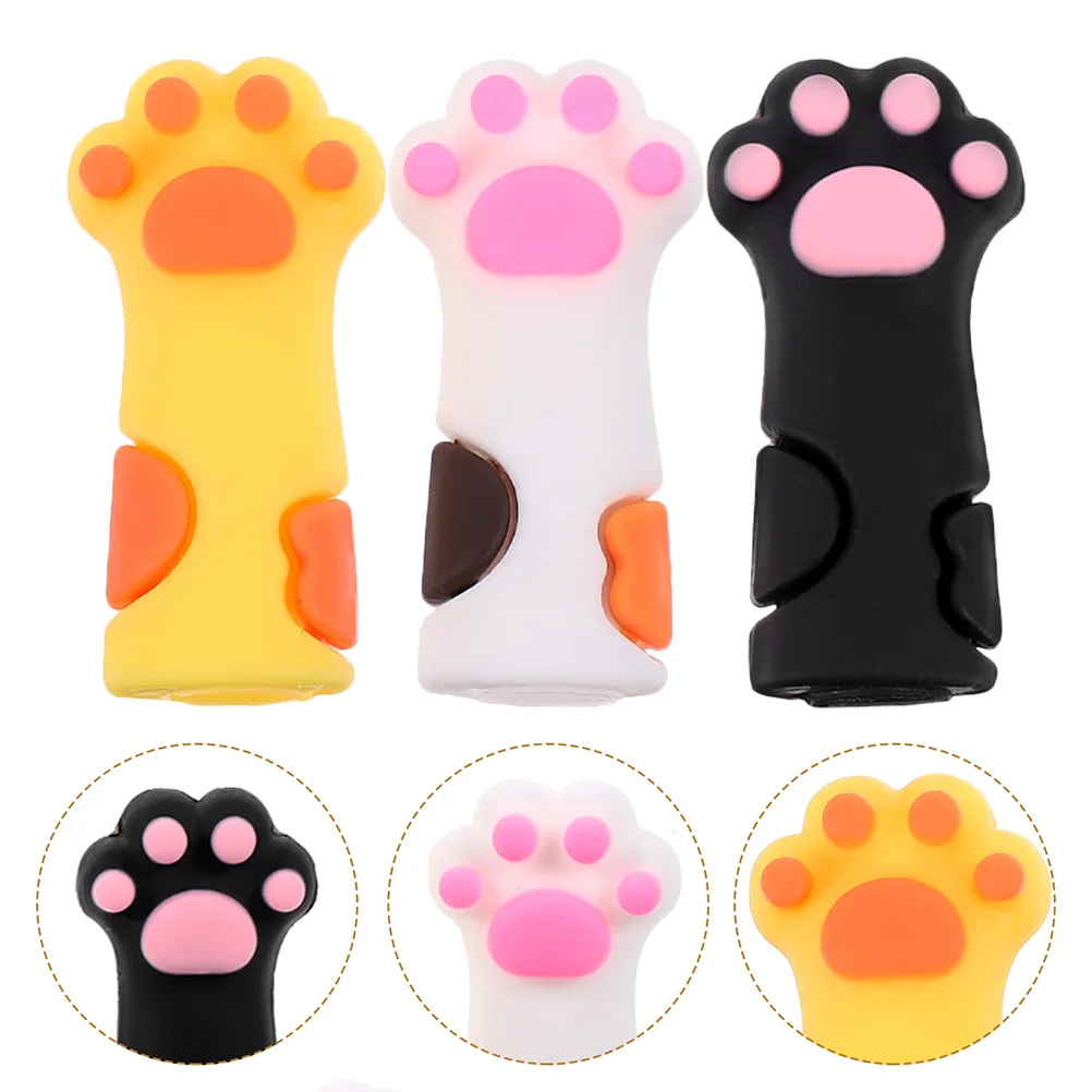 

9 Pcs Cat Paw Pen Cap Pencil Tip Protector Cover Covers Pencils Protective Toppers Silicone Tricolor Caps