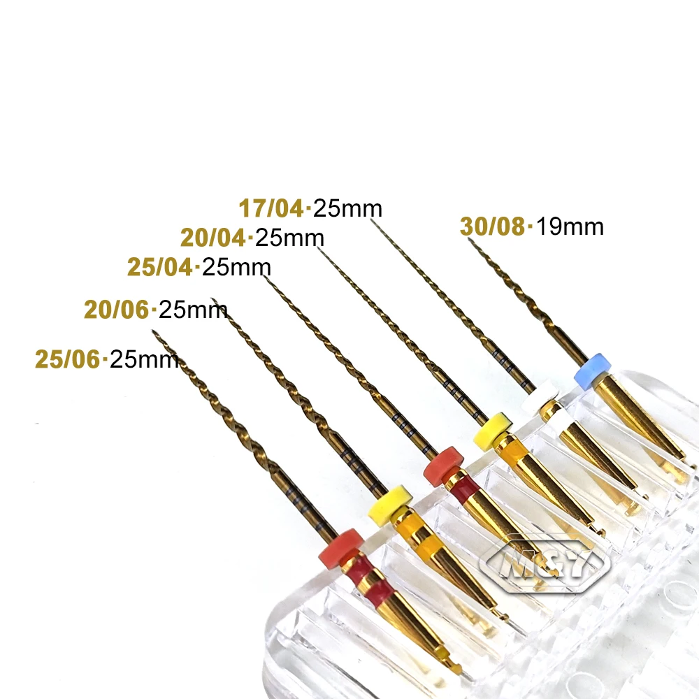 DENTAL File Endo Niti Heat Activated Endodontics Files 25mm 21mm 04/06/08 Taper Root Canal Tools Engine Use 6 Pcs/Box