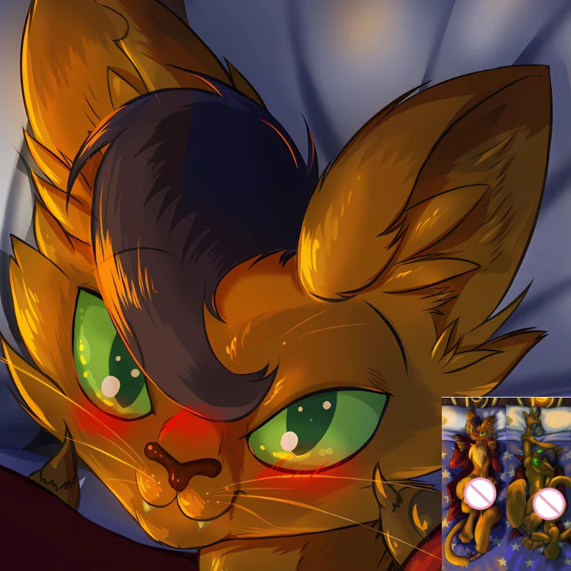 

Dakimakura Anime Fluffy Furry Orcus Auroralufty Capper Colers Dogmeat Connor Pillowcase Double-sided Print Pillow Cover Case