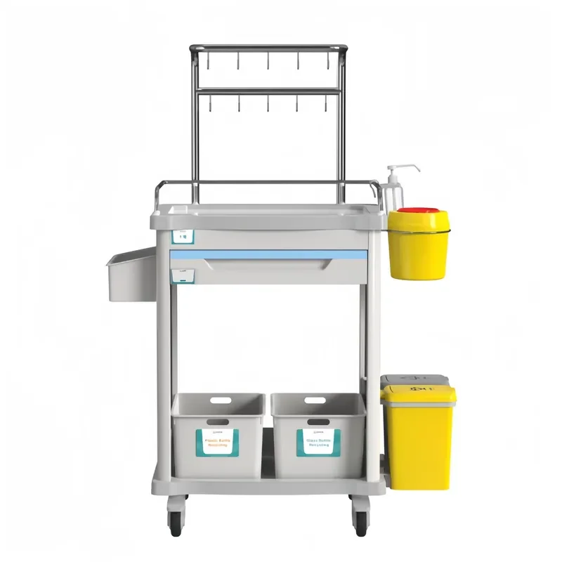 Modern Medical Trolley with Drawers Multifunctional Infusion Cart 5 Hooks Therapeutic Nursing Stand Hospital Equipment for