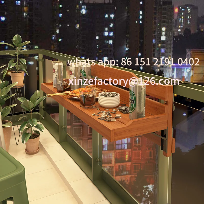 

Customizable Hanging Table Foldable Wooden Bistro Bar Table Space-Saving Hooks Desk Outdoor Indoor Hanging Shelf