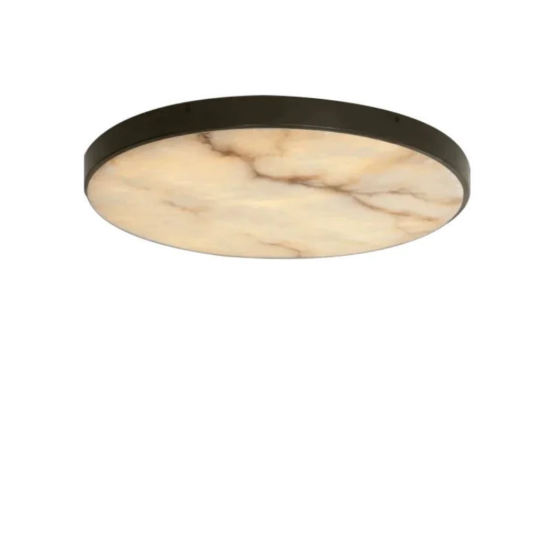 

*2024 Luxury All Copper Ceiling Lamp Real Natural Marble Lighting Fixture Black Gold Lustres Home Decor Bedroom Lampara De Techo