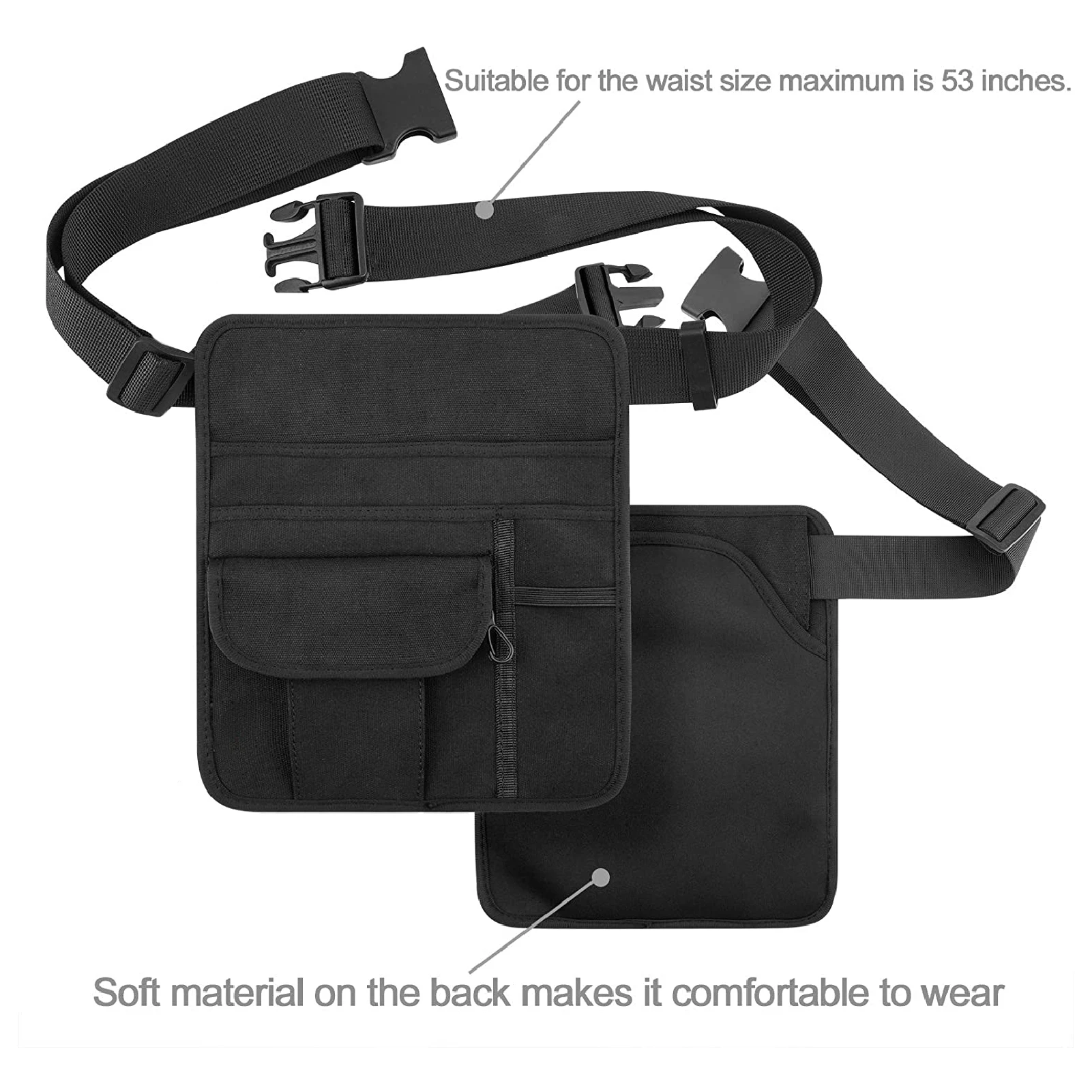 Restaurant Waiter Waist Money Pouch Bag Restaurant Apron Bag with Adjustable Belt Check Holder Money Holder