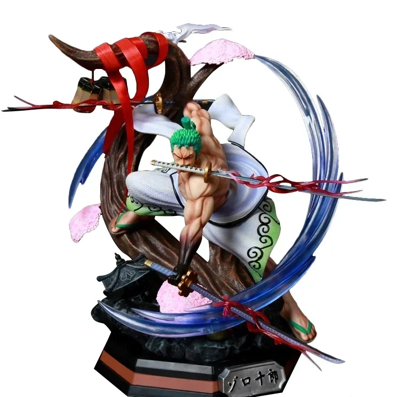 

One Piece GK Kimono Roronoa Zoro Santoryu Battle Statue 39cm Anime Action Figure Model Collection Toys Desktop Decoration Figma