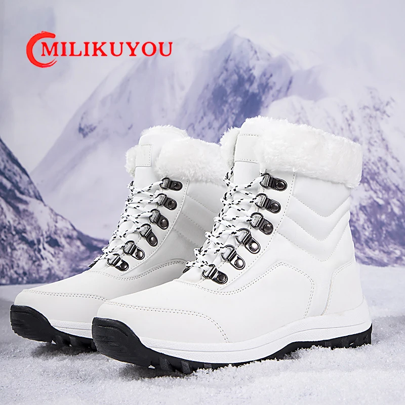 Women Snow Boots Winter Outdoor 2024 Thickened Plush Boot Women Fashion Sneakers Warm Thick Sole Snow Non-slip Shoe Cotton Shoes