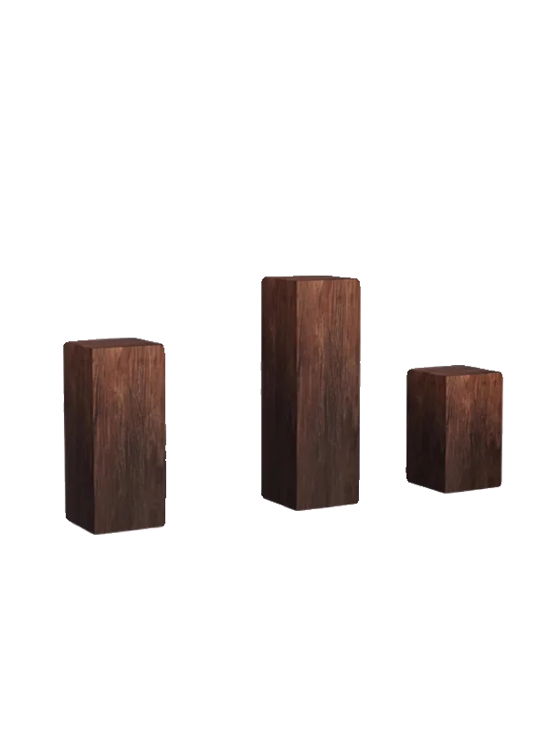 Retro square wooden pier low stool log living room square wooden pile flower stand hotel ornament coffee table display base shoe