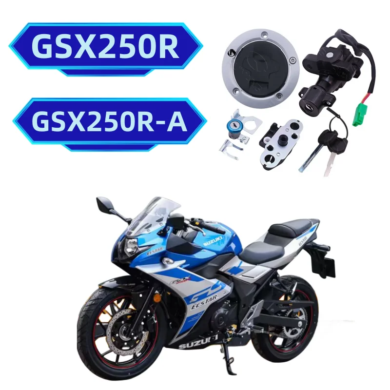 Motorcycle Ignition Switch Fuel Gas Cap Cover Seat Lock & 2 Keys For SUZUKI GSX250R GSX 250 R -A GSXR 250