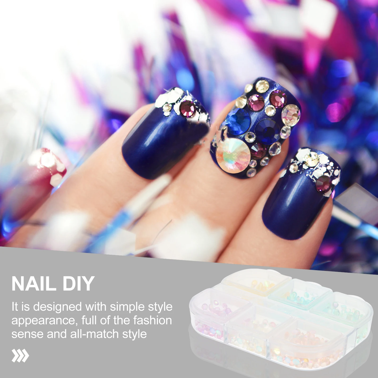 

1 Box Mermaid Resin Nail Art Charms Stylish DIY Manicure Ornament Compact Size Easy Install Long-Lasting Nail Accessory