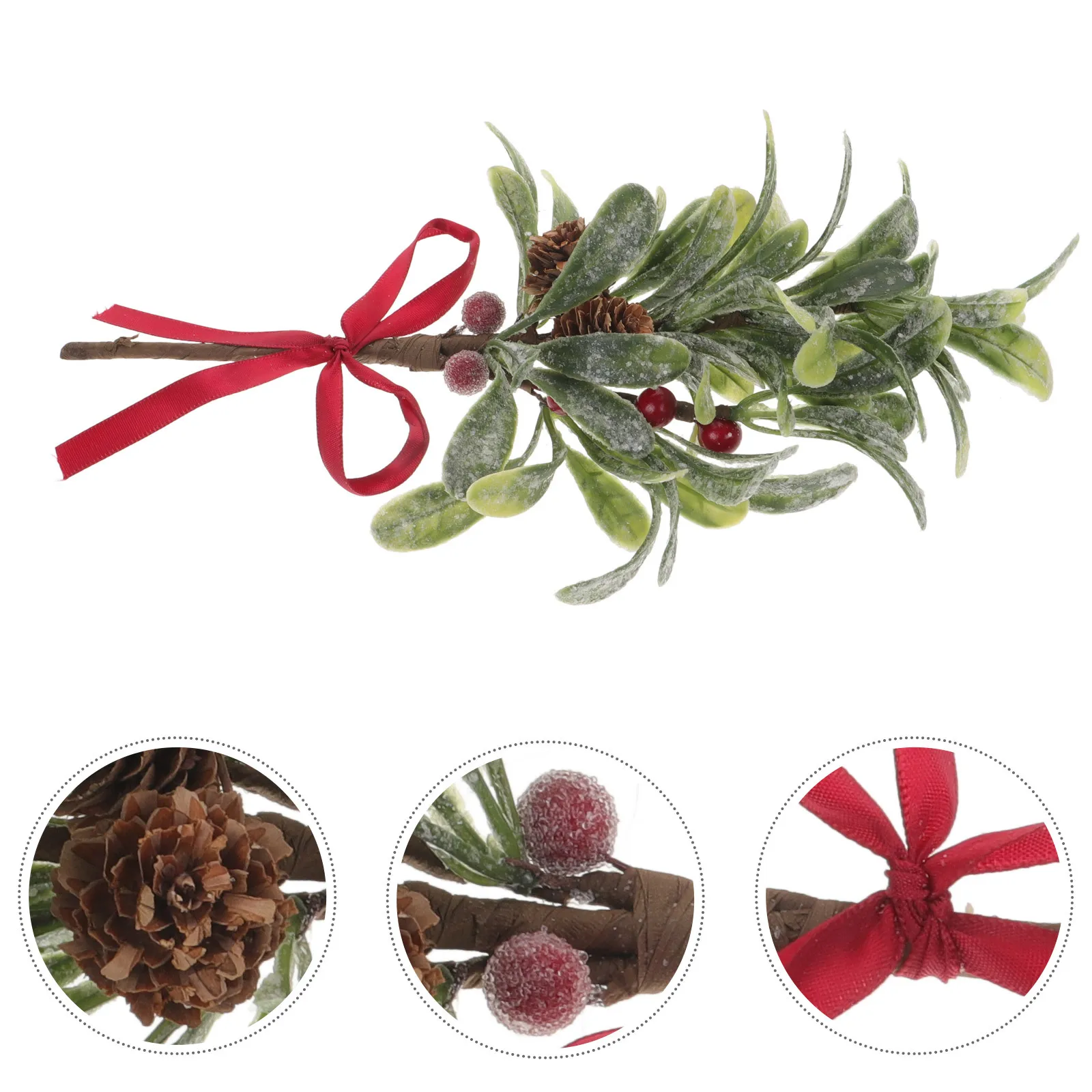 

Artificial Mistletoe Branch Xmas Decor Simulation Pick Christmas Pendant For Door Wall Window Staircase Fireplace Swag