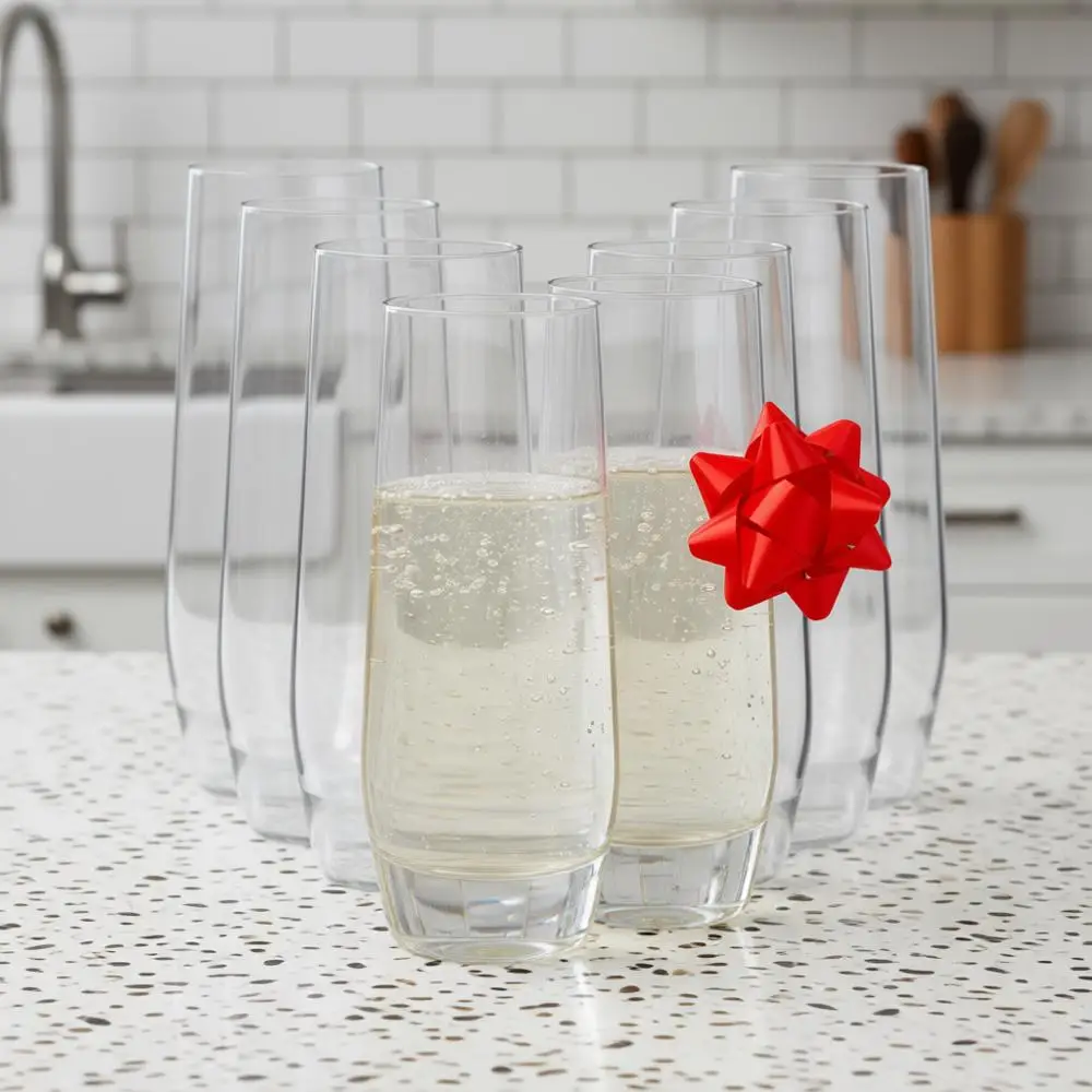 

Unbreakable Tritan Champagne Flutes, 12 oz (Set of 8) - Shatterproof, Crystal-Clear, BPA-free Glasses - Cocktail Glasses for Hos