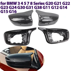 Carbon Fiber Rearview Mirror Cap Wing Side Mirror Cover For BMW 3 4 5 7 8er G20 G21 G28 G11 G12 G14 G15 G16 G30 G31 G38 G22 LHD