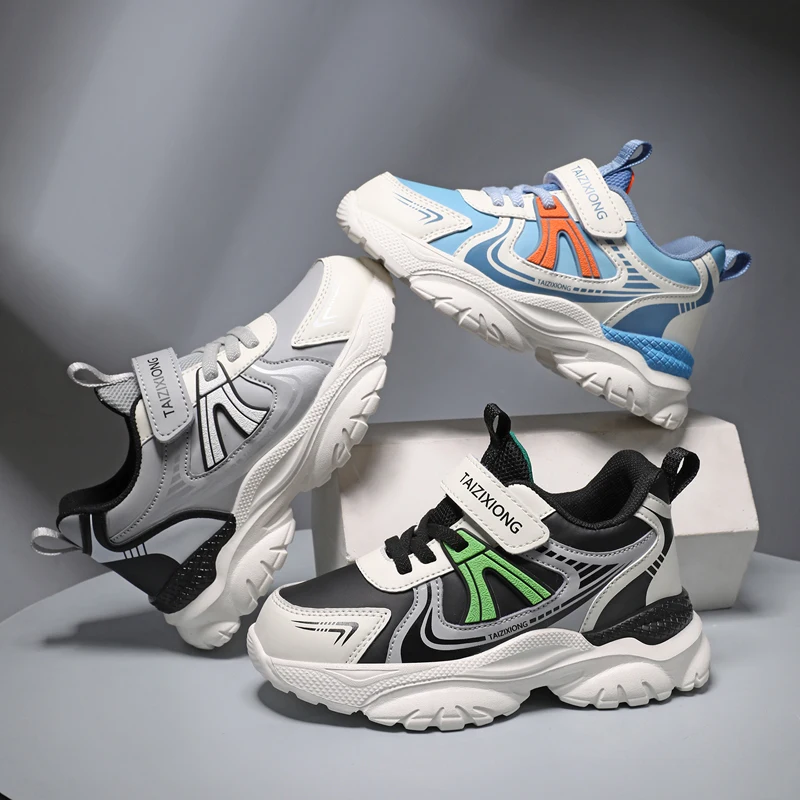 

Kids Sneakers Casual Sports Shoes for Children 2025 New Design PU Leather Sneakers Boys Fashion Printed Running Shoes Trainers