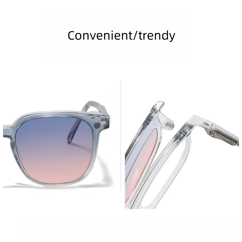 FIRADA Fashion Polarized Magnetic Glasses for Women Retro Square Eyewear Comfortable Prescription Eyeglasses Frame Men 8173-C