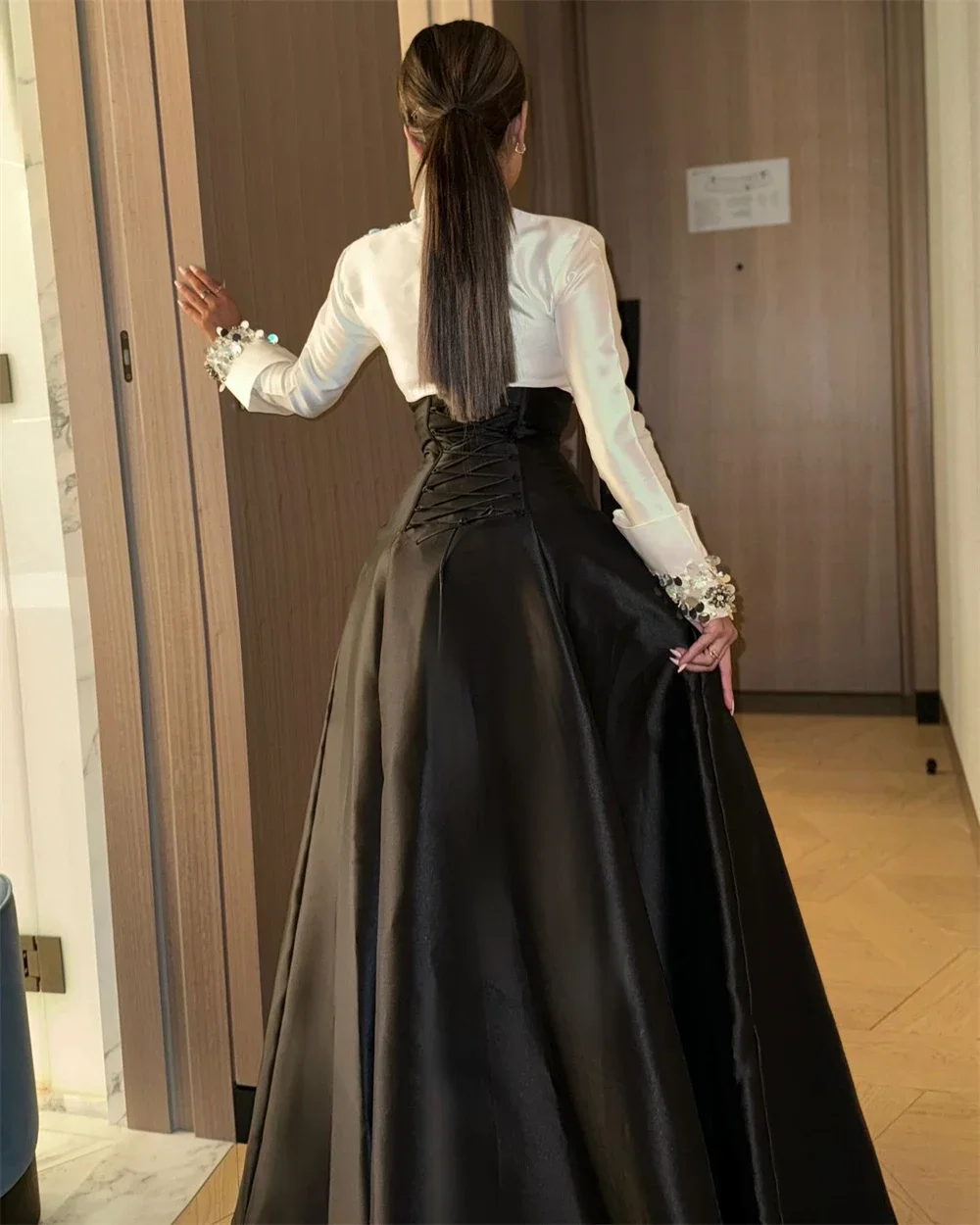 Customized Prom Gown Formal Evening Dress Asymmetrical Ball Ankle Length Skirts Bead Draped Bespoke Occasion Dresses Saudi Arabi