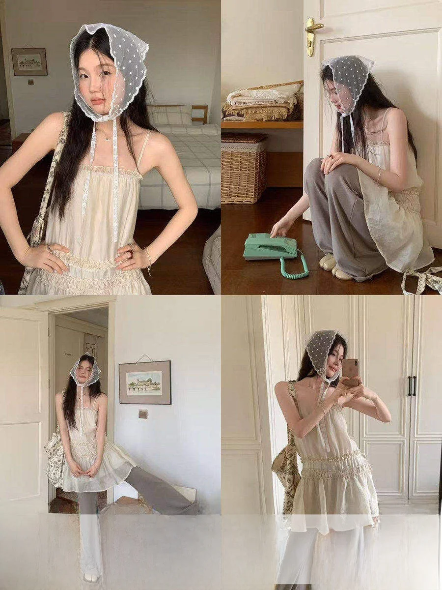 

Linyunyun Micro A-Line Beachside Strap Dress Layered Wear Casual Loose Fit Breathable Thin Material Women's Summer Dress