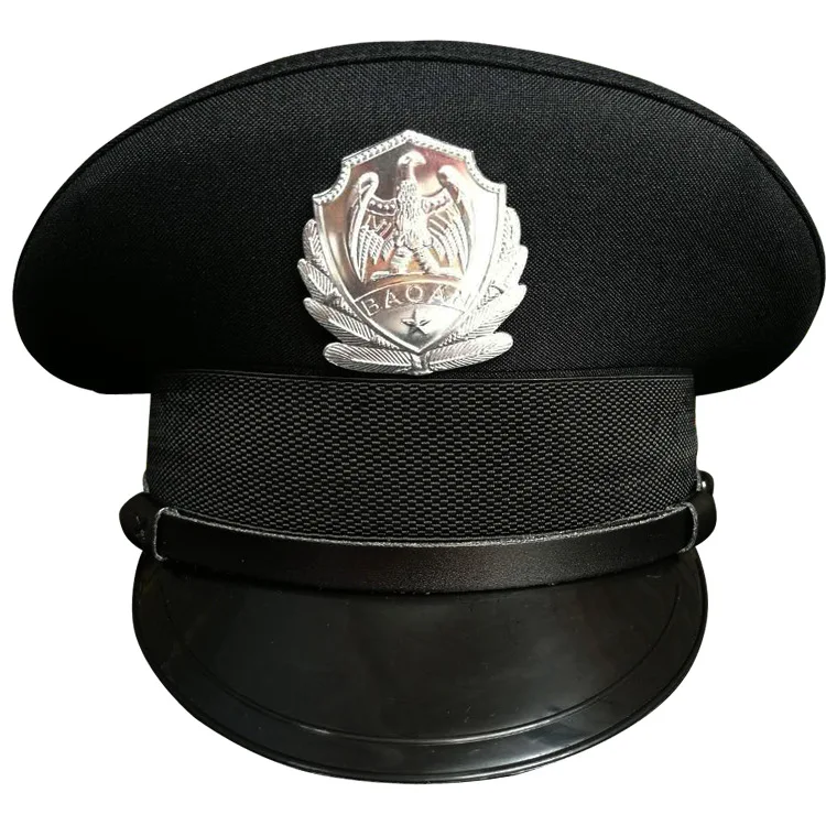 Black Property Security Special Large Cap, Large-brimmed Duty Hat, with Hat Badge