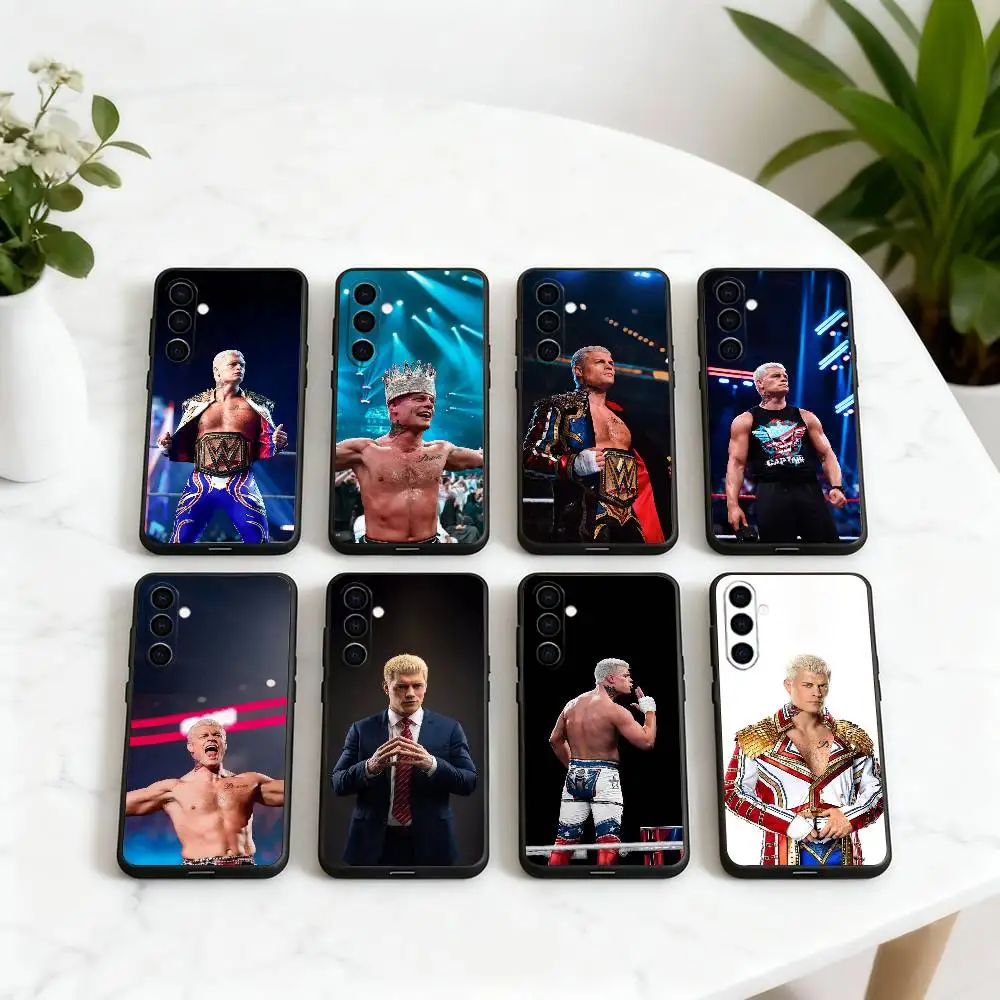 

Cool Wrestler C-Cody R-Rhodes-CR Phone Case Black Silicone Soft For Samsung Galaxy A73,A72,A71,A70,A53,A52,A51