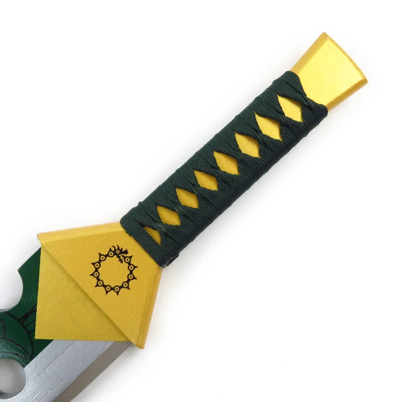 73 cm/28.74in Houten Samurai Zwaard Zeven Hoofdzonden Anime Randapparatuur met Lederen Cover Model Props Cosplay Vakantie Outdoor Speelgoed