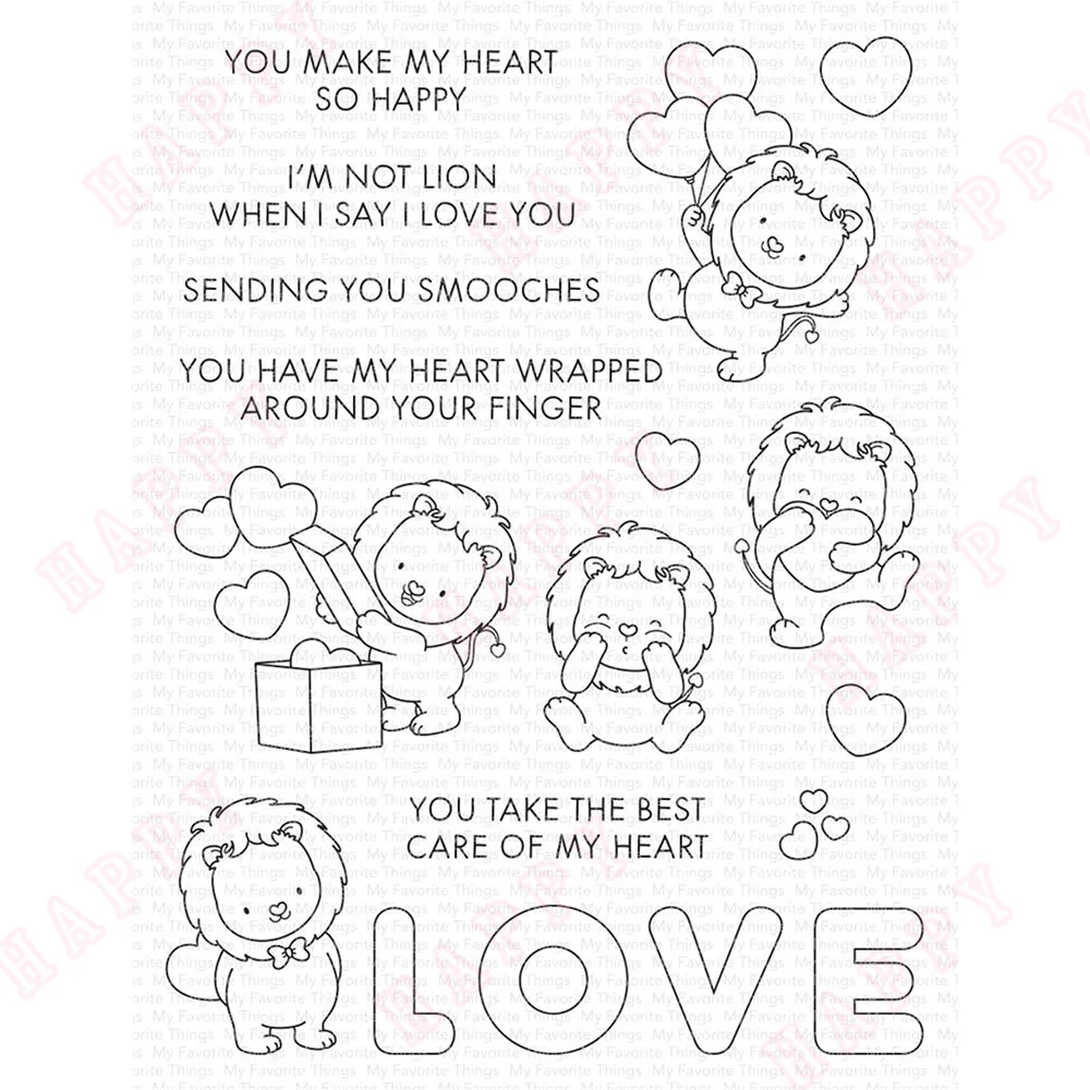 

Monster Love AND Lovely Lions Stamps or Metal Cutting Dies for DIY Craft Making Greeting Card Scrapbooking Cute animal Dragons