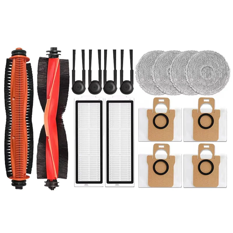 AC39-16PCS ملحق الأسطوانة الرئيسية فرشاة جانبية فلتر Hepa ممسحة منصات أكياس الغبار لشاومي ل Mijia M40S/OV31CN مكنسة كهربائية