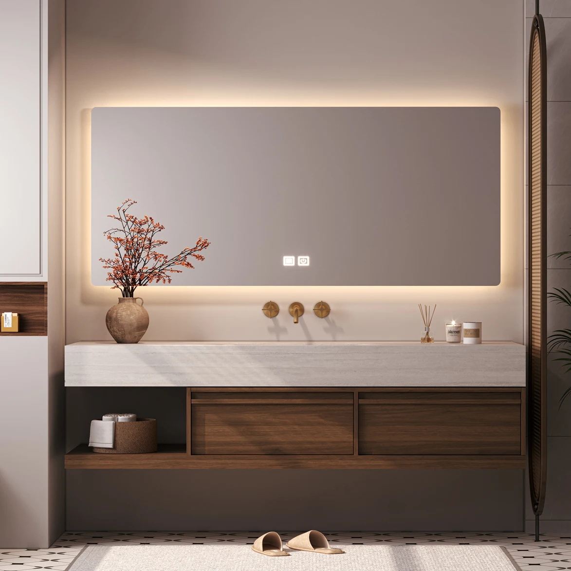 

Medieval wind travertine rock slab hot bending seamless integrated basin washbasin