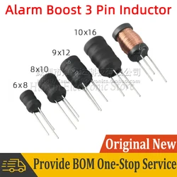 10pcs 3 Pin Ferrite Coil I Shaped Alarm Buzzer Boost Booster Step Up Inductor Inductance Choke Filter Drum Core Radial