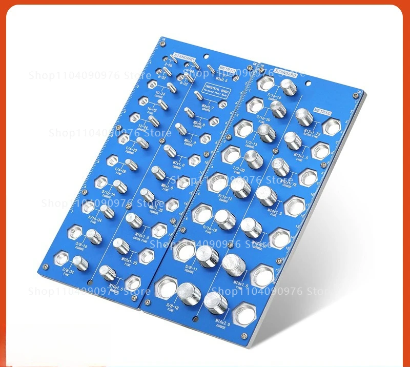 38 Hole Red Blue Metric Imperial Go No Go Screw Gauge Nut Bolt Thread Checker