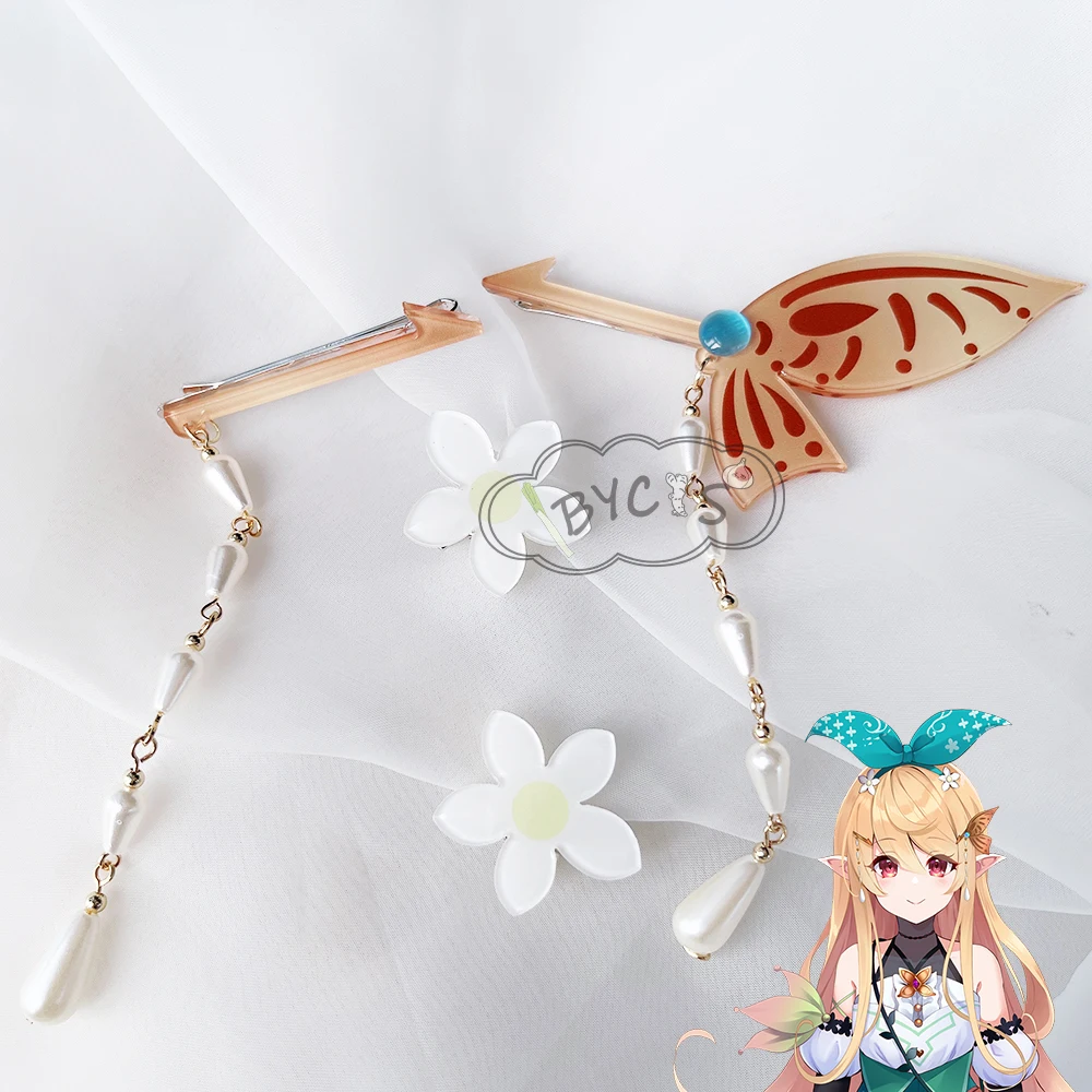 NIJISANJI VTuber Lazulight Pomu Rainpuff Cos Clip de oreja Pin de oreja Cosplay pendientes Clip de pelo elfo orejas Anime Prop Jewelry Girl