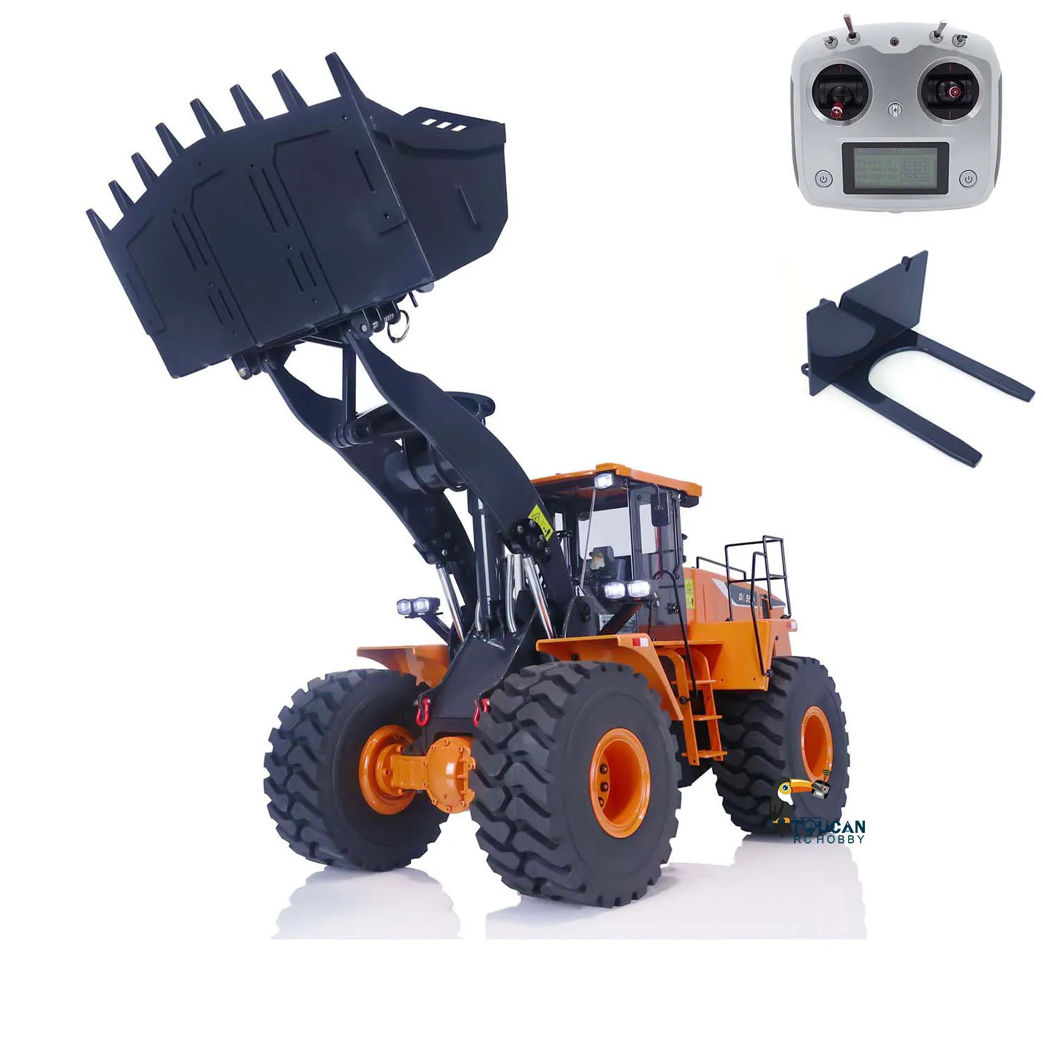 RTR XDRC WA470 1/14 RC Loader Hydraulic Remote Control 980L Metal Model Light Sound Construction Vehicle Toys Gifts THZH1375