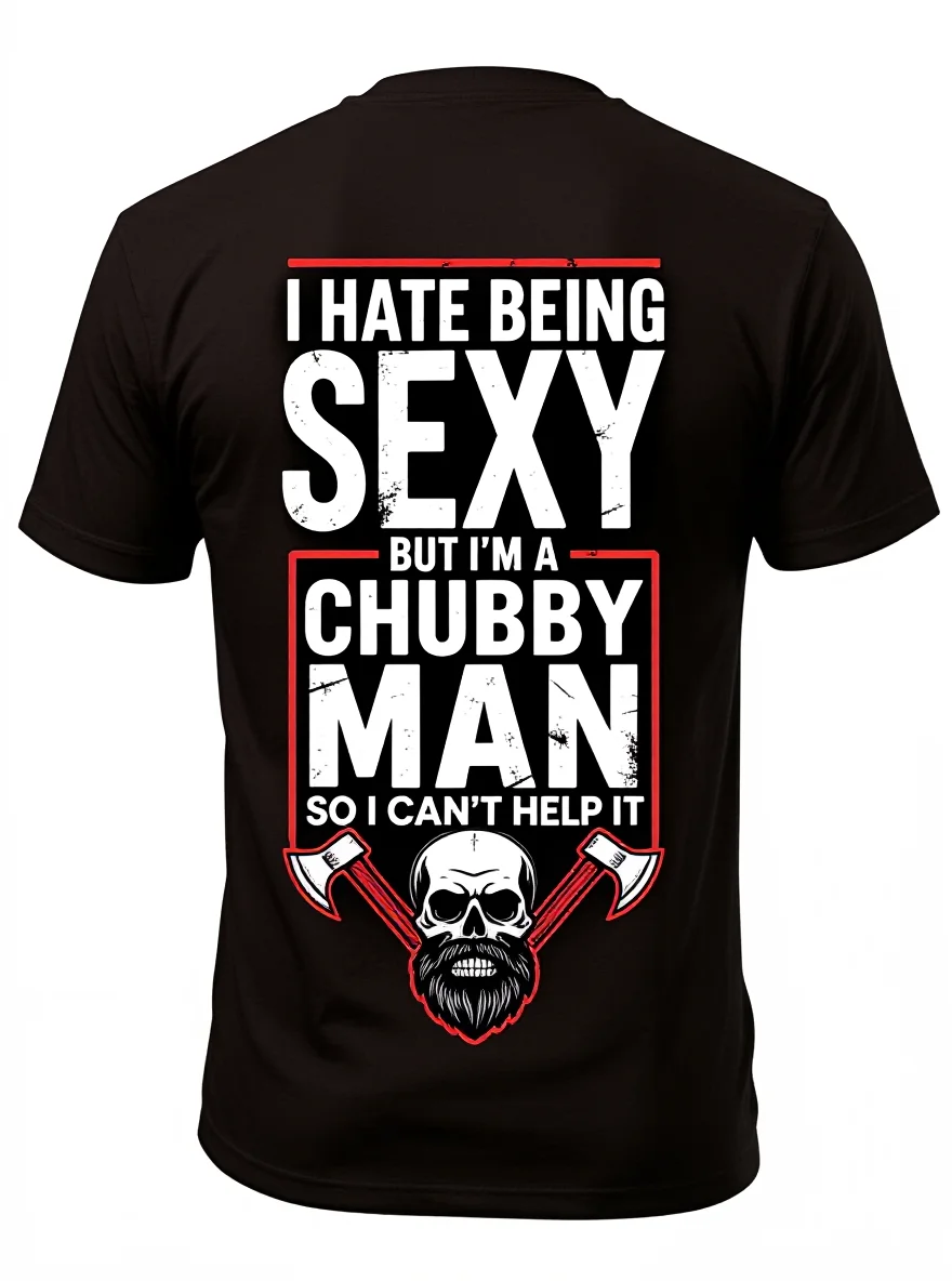 

Plus-Size Men's Hammer Skull T-Shirt - Casual Summer Short Sleeve Round Neck Tee