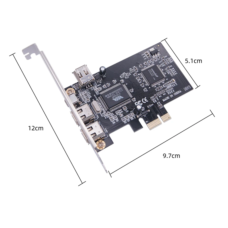 OULLX PCIE X1 to 1394 Expansion Card PCI-E 1X to 1394 4-Port DV HDV HD Video Capture Card Support 1440*1080 Transfer Adapter