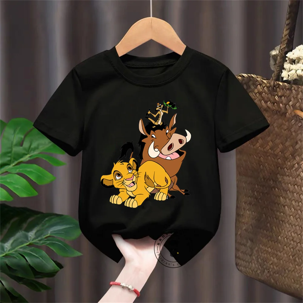 Cool Lion King Summer Set Vibrant Cartoon Printed T-Shirts Shorts for Children Comfortable Casual Perfect for a Day at the Park