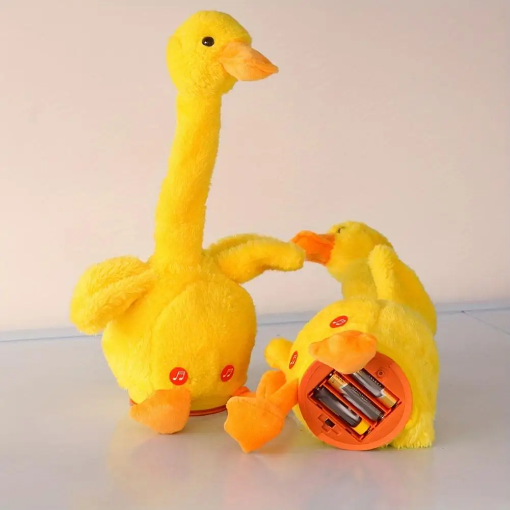1pc dança pato brinquedos de pelúcia eletrônicos repetir falando cantar registro voz carga usb engraçado música luminescente presentes brinquedo de pelúcia
