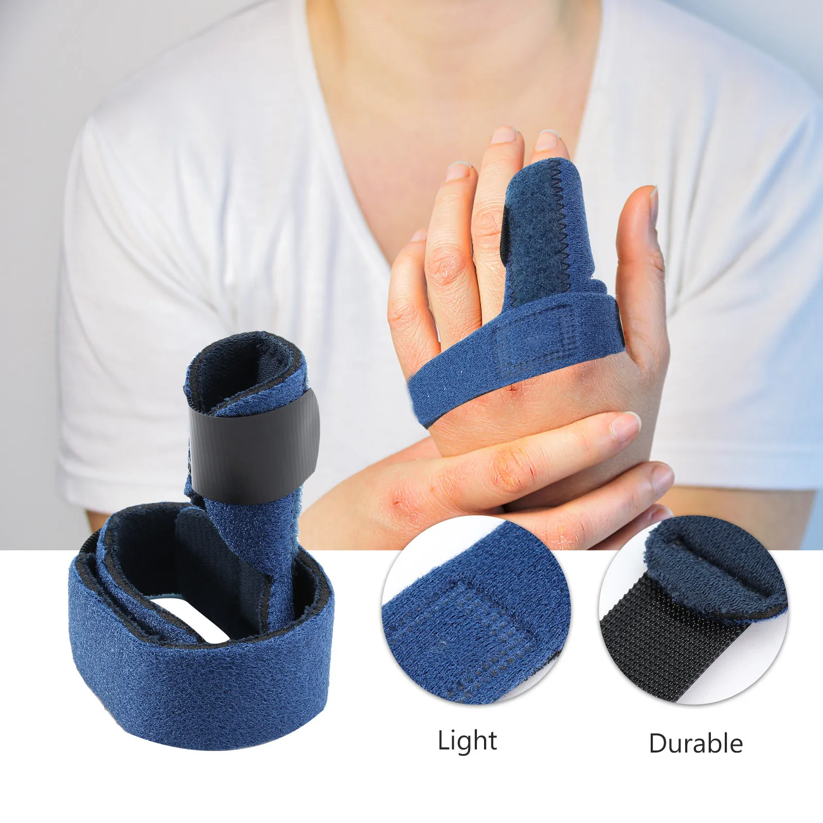 Finger Support Splint Adjustable Breathable Finger Protector for Fracture Tendon Pain Relief Locking Popping Bending Stiffness