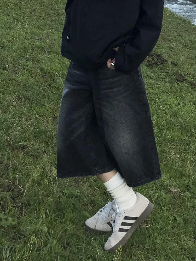 PBAP Do Old Women Wide Leg Den - Shorts Denim Frayed 评论和价格