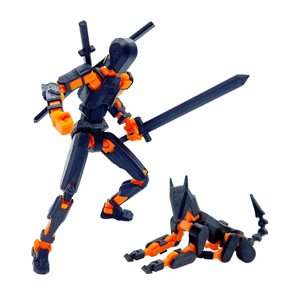 13 3D Printed Action Figure with Multiple Accessories Action Figures Toys Assembly Completed Action Figure Dummy Desk Decoration