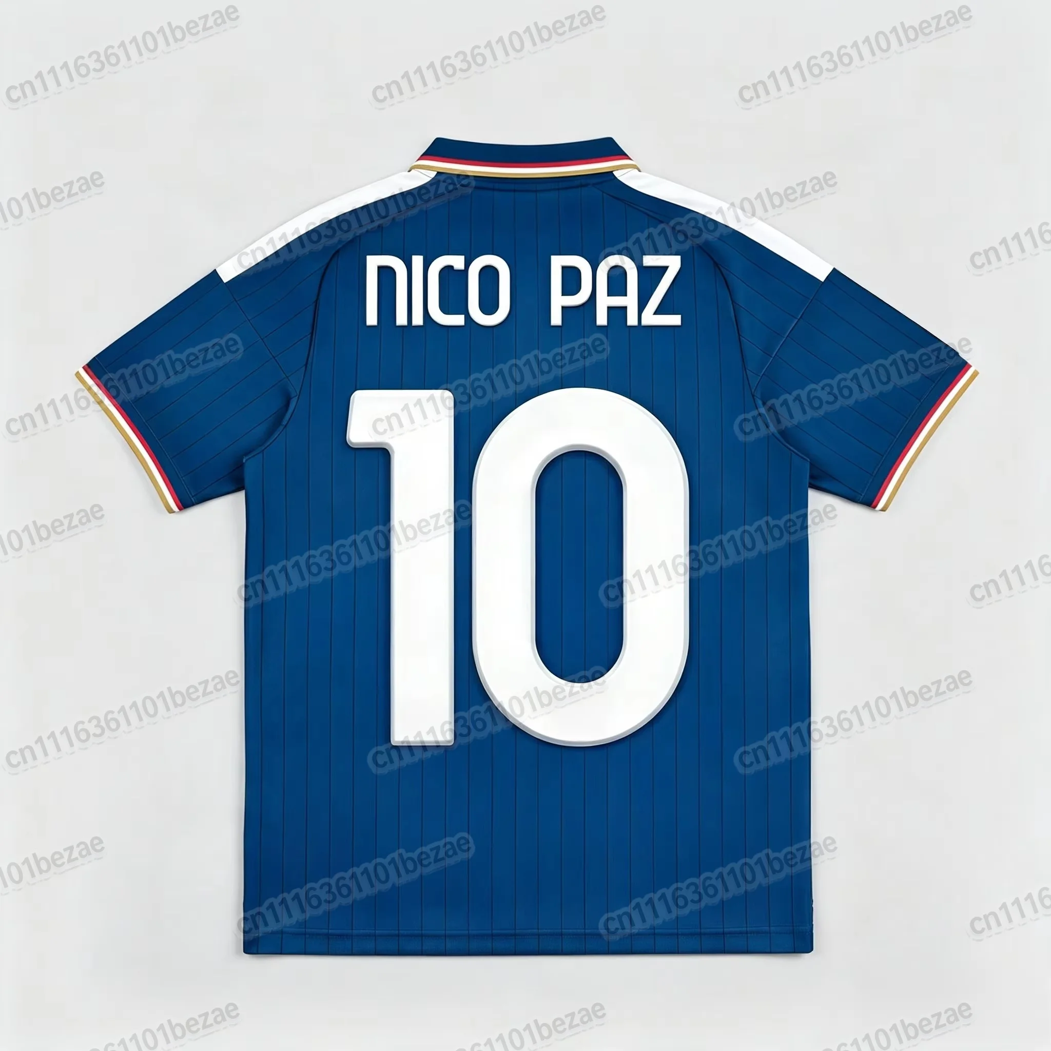 Blue Como 1907 2026_2027 Nico Paz 10 Fußballtrikot Atmungsaktiv Schnelltrocknend Freizeit-Sport-Kurzarm-T-Shirt Familien-Set – Detail 9