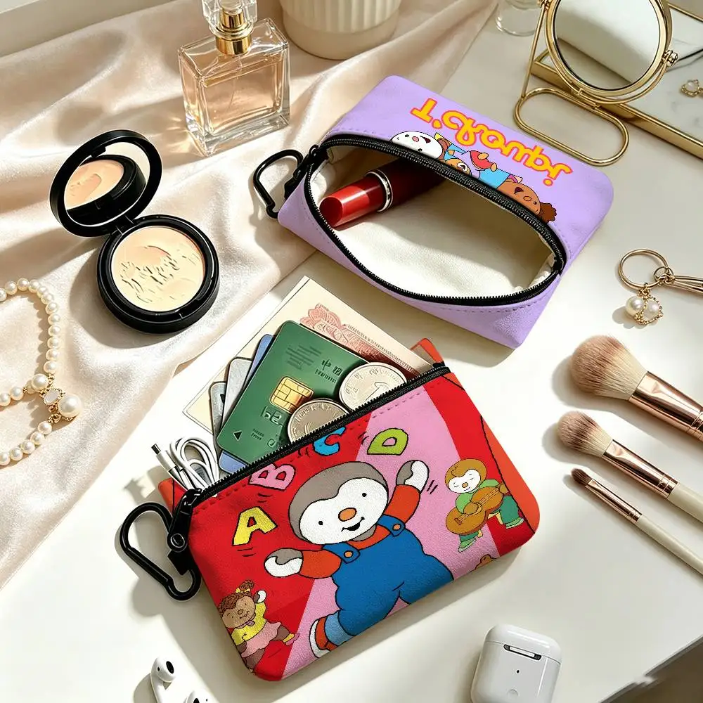 Cartoon Tchoupi Penguin   Daily Carry Oxford Fabric Small Coin Purse Multi-use Storage Pouch For Keys Cards Coins