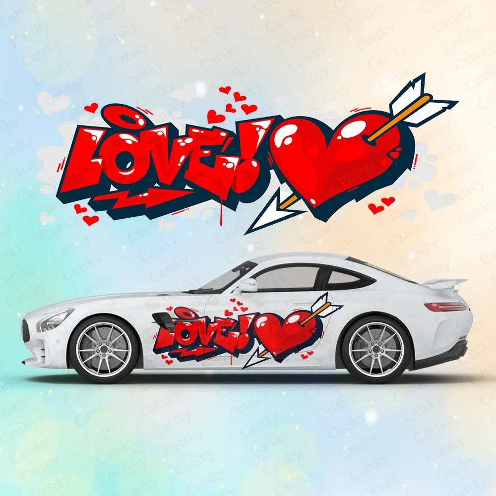 Abstract Graffiti Love Large Car Stickers and Decals Car Body Stickers Car-Side Decals Waterproof Car Vinyl Stickers