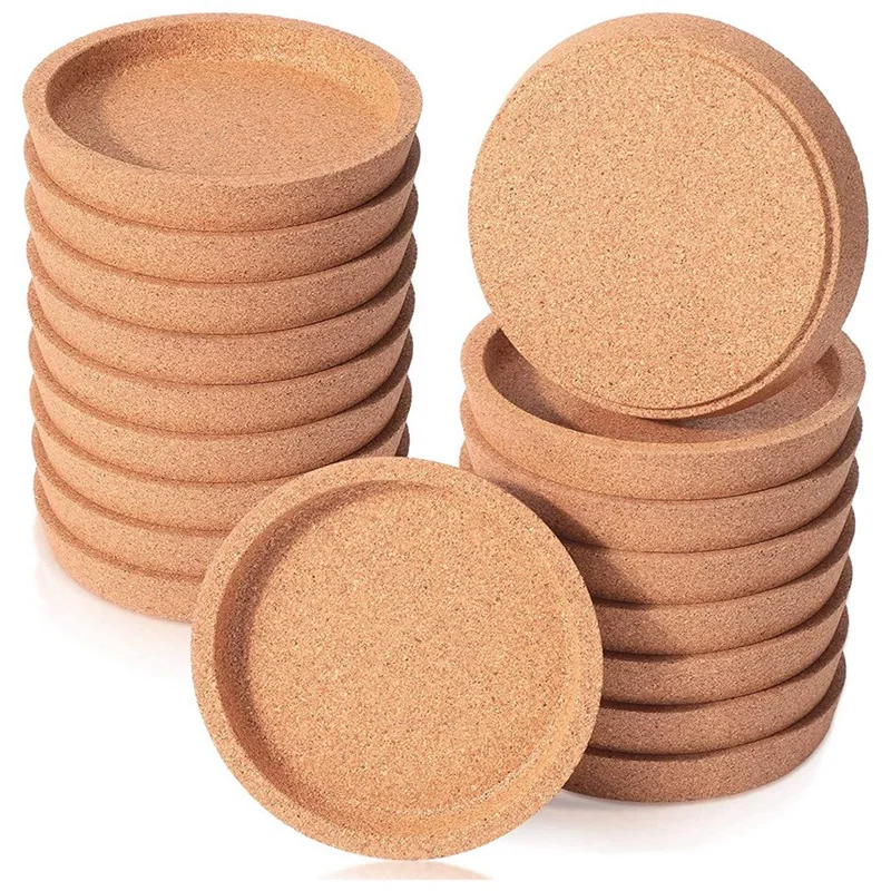 18 Cork Coasters Bulk 4 Inch Round Lip Cup Holder Leak Proof Cork Coasters For Drinks Reusable Absorbent Cup Coaster