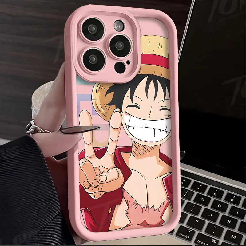 Anime quente o-one peças luffys nova capa de telefone para iphone 16 15 14 13 12 11 pro max mini xr xs x 7 8 6 6s plus macio tpu capa traseira