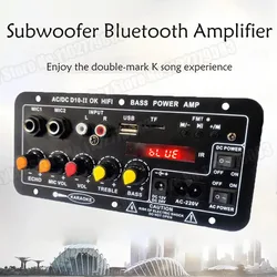 Woopker D10 II Digitale BT Versterker Board auto Subwoofer Dual Microfoon Karaoke 30 120 W Amp Luidspreker 110 V 220 V 12 V AMP Module