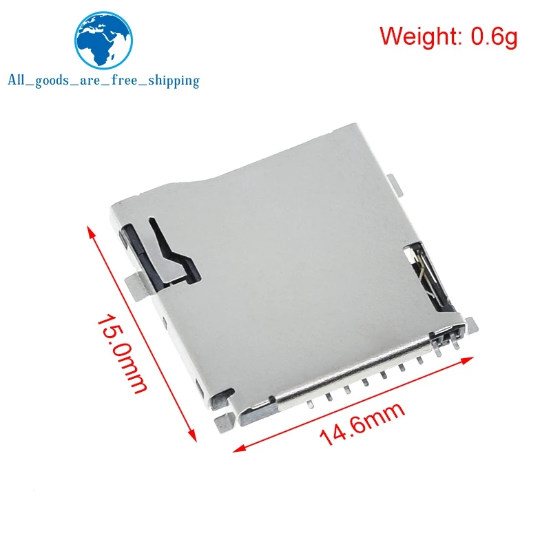 10PCS Push-Push Type TF Micro SD Card Socket Adapter Automatic PCB Connector