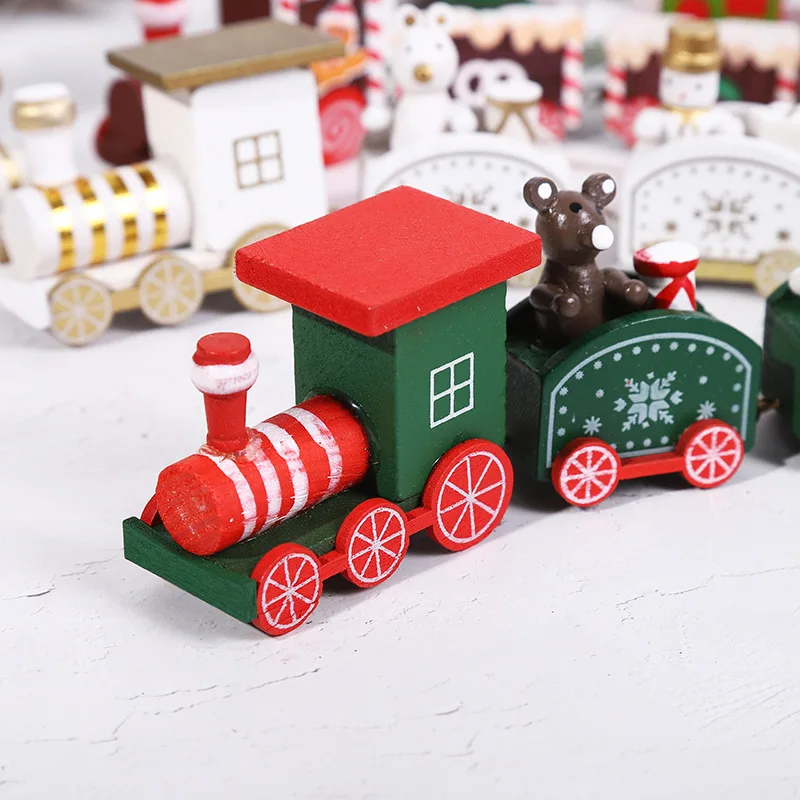 Wooden Train Christmas Ornaments Toys for Kids Merry Christmas Party Table Decoration Xmas Gift Noel Natal Navidad New Year 2025