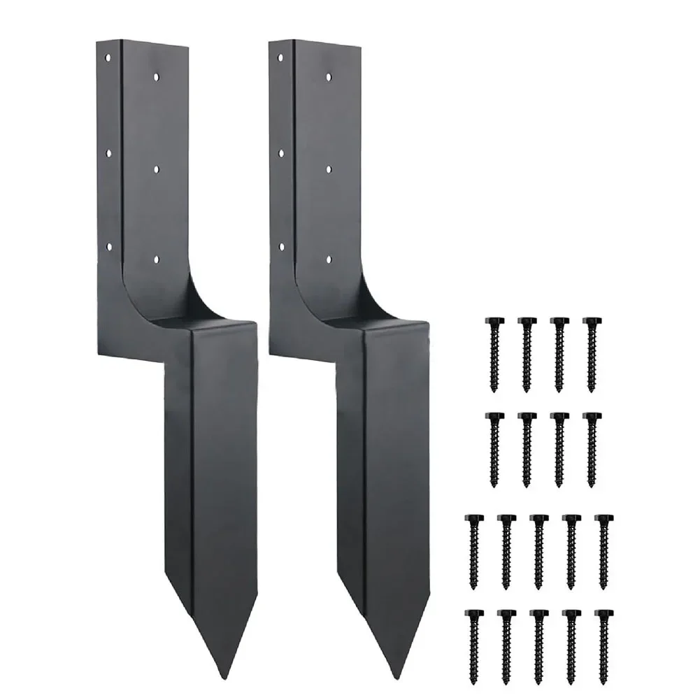 Spike Anchor Leaning Suitable For Dirt Ground Black Coating Easy Installation Ground Spike Design Heavy Duty Steel