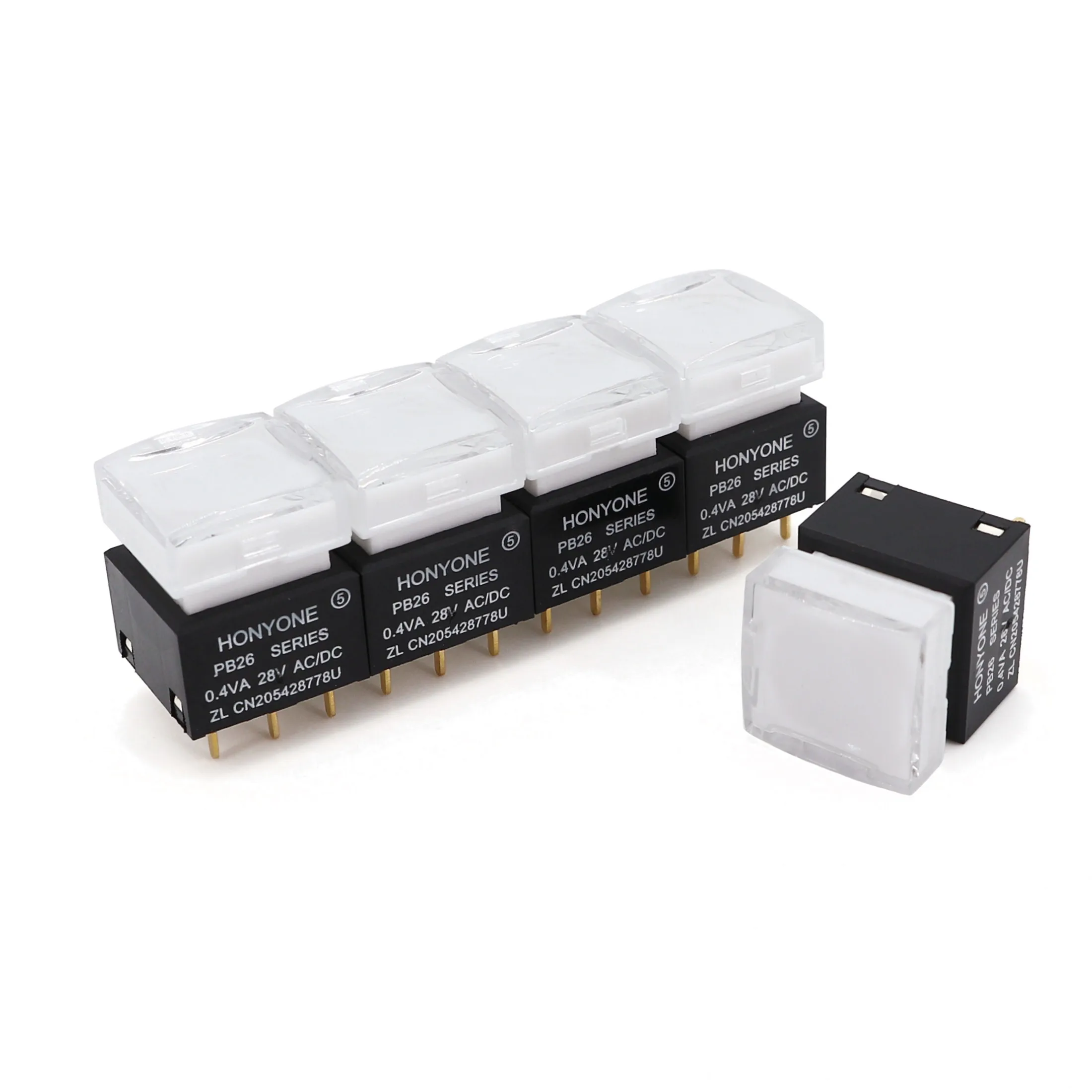 5Pcs PB26 Momentary With LED 15 x 15mm SPDT Square Reset PCB Push Button for Video Processor
